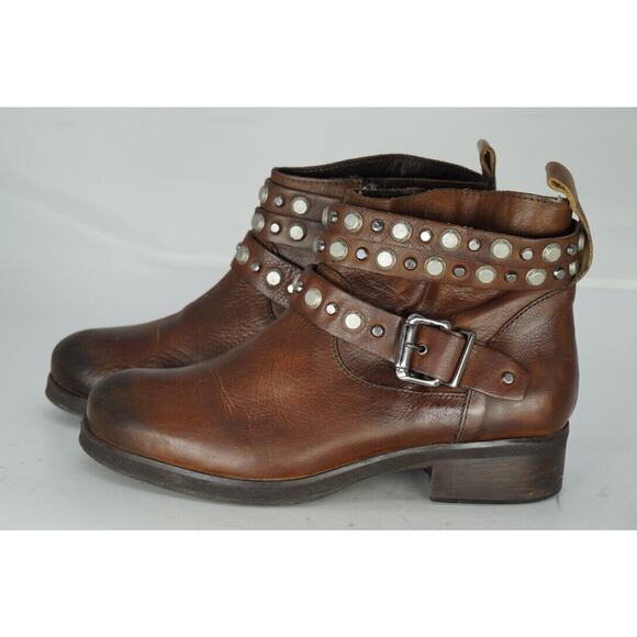 L’idea Ankle Boots By Lori Size 39.5 M Leather Studded with ziper Italy 8.5-9 US - Picture 3 of 9